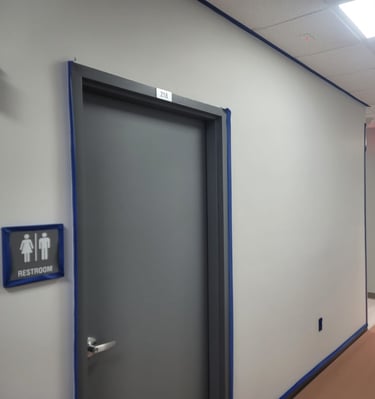 The before image of an hallway with blank walls.