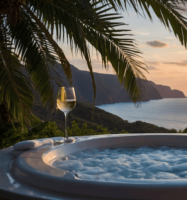 a glass of wine and a glass of wine on a table