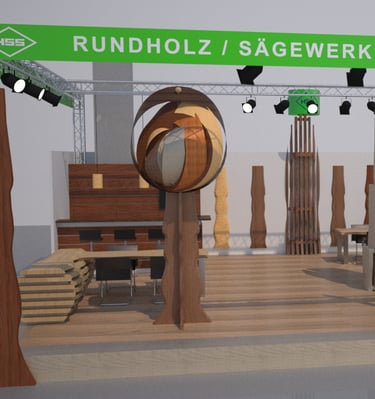 Design Messestand für die Firma HSS Sägewerk