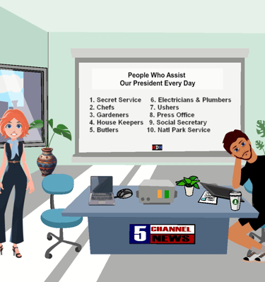 Hound Dog News for Kids S1 E2 Ruby and Brian teach about everyday hero's at the White House