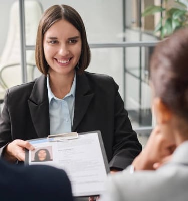 Visa consultant meeting clients application success photo