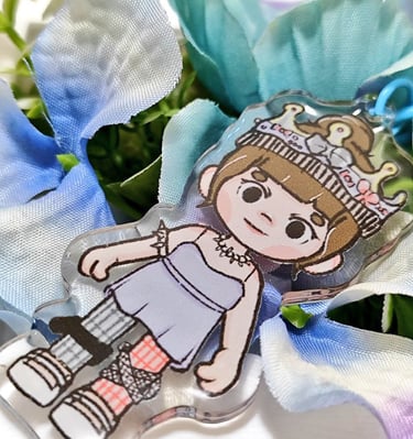 7cm acrylic keychain - queen of the party wendy