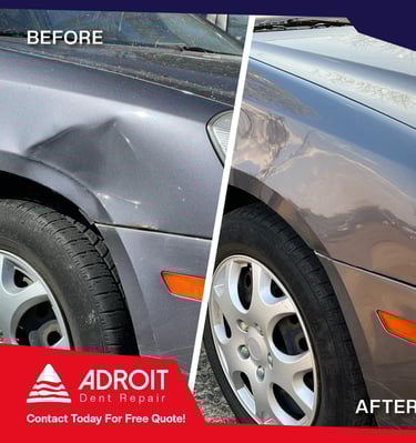 big dent on Kia fender, PDR tools
