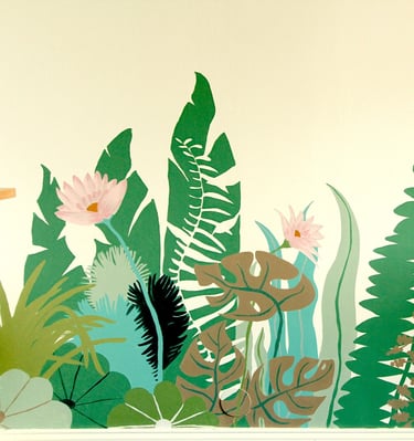 fresque murale peinte douanier Rousseau végétal salon Normandie Caen Marie Hardy