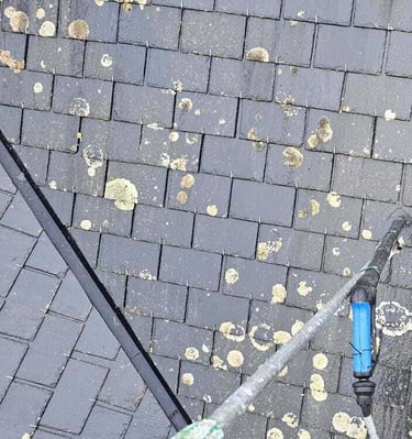 como limpiar tejado sucio