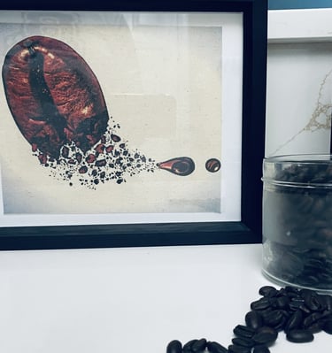 Framed Coffee Bean Art . Modern Wood  Wall Art Coffee Station. This product is manufactured to order