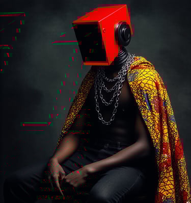 an abstract afrofuturism image