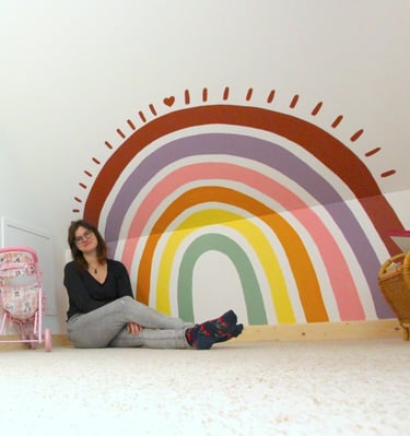 arc-en-ciel peinture mur salle de jeu Caen Normandie Calvados sur-mesure personnalisée