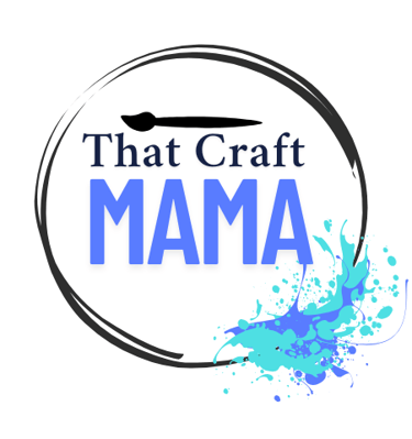 paintbrush and paint splatter that craft mama logo