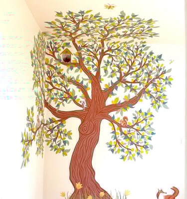 chambre bébé particulier client sur mesure peintre muraliste Normandie fresque Fresh Vire Calvados