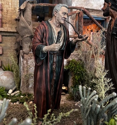 fumador figura de belén impresa en 3D aldeanos