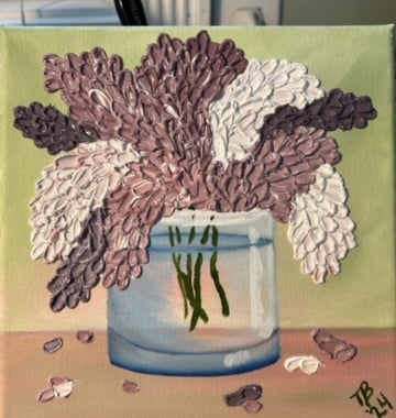 Dull Lilacs in a Water Glass