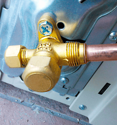 3/8 flare fitting on a single-split unit.