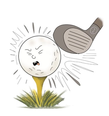 golf ball being smashed by a number 1 club