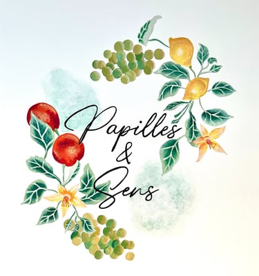 Logo peinture murale dans boutique épicerie fine artiste Marie Hardy Falaise Normandie Calvados