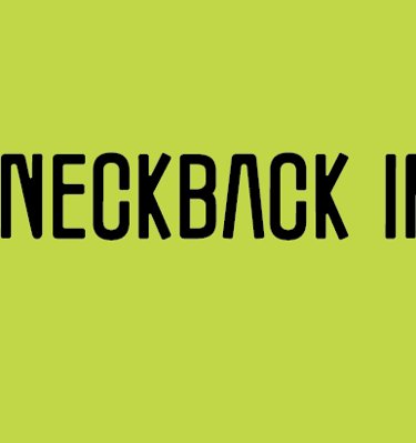 Logo for Neckback Industries, an apparel brand, featuring bright green  background and black type