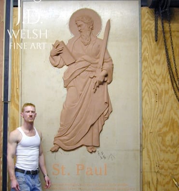 St. PAul - 72" - clay sculpture - Jeremiah D Welsh