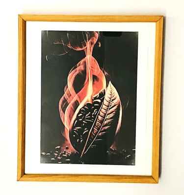 Framed Coffee Bean Art . Modern Wood  Wall Art Coffee Station. This product is manufactured to order