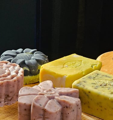 A variety of hand-made soaps
