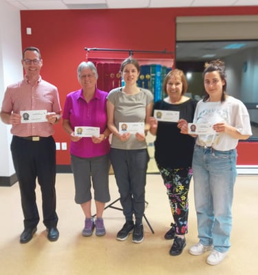Photo de groupe avec les lauréats Méritas au Toastmasters Vallée-du-Richelieu.2