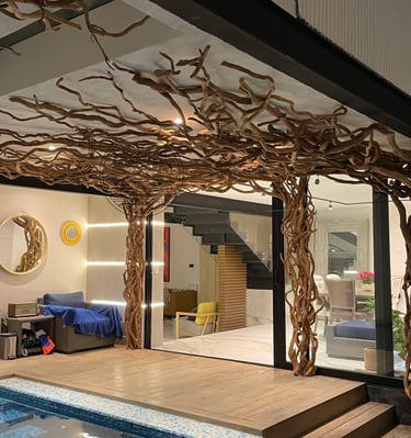 árbol para interiores con piscina