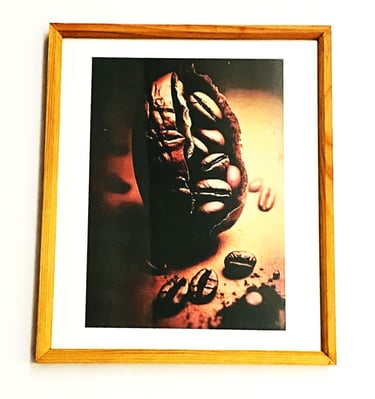Framed Coffee Bean Art . Modern Wood  Wall Art Coffee Station. This product is manufactured to order