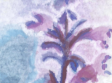 a painting of a lavander flower in a field