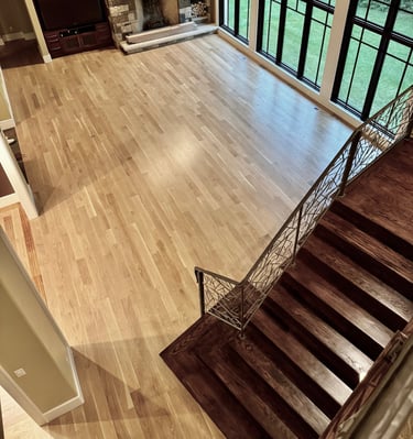 Custom hardwood floors and stairs