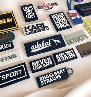 Vibrant and versatile custom rubber & silicone patches, a modern branding solution.