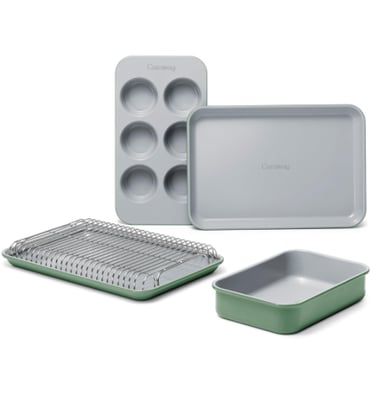 Caraway Home Mini Bakeware Set with PFAS-free ceramic coating, non-toxic baking pans