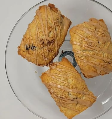 a plate with three pastries on it gluten free bread blueberry bundt leander tx texas gluteen free