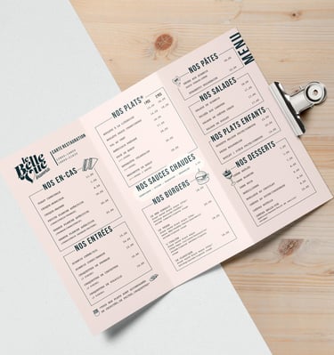 Menu Belle Vue Esneux - by Soleado studio Liège