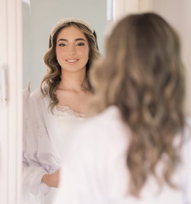 Detail shot of bride’s glowing complexion and luxury bridal makeup photographed in Toronto