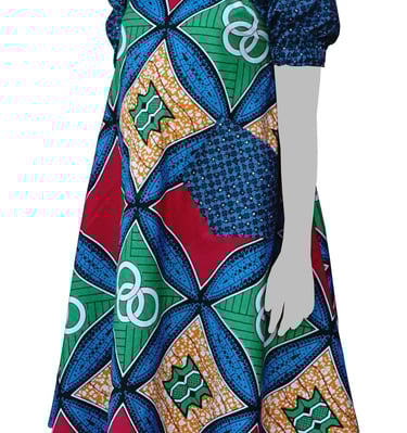 a woman's dress with a colorful pattern