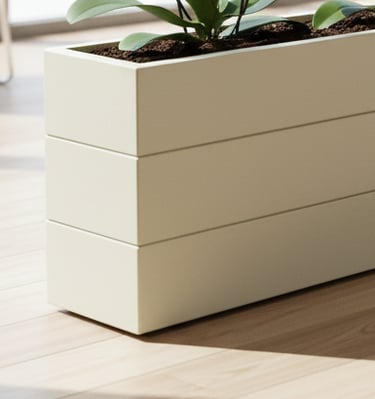 elegant indoor wooden planter painted in grey blue with patio tree made from wood