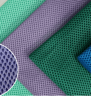 A variety of breathable and lightweight mesh fabrics for sporty custom bag designs.