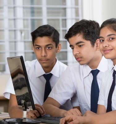 Student learning digital skill at Smart Village Computer Hub
