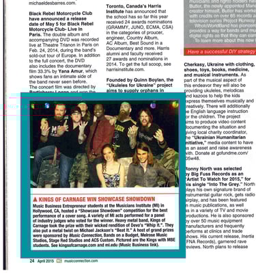 Rayssa Slater SAG Actor & Musician - music connection press article