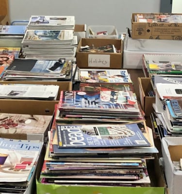 Collection of magazines as source materials