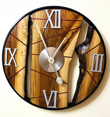 Metal and Wood Wall Art Clock.