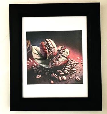 Framed Coffee Bean Art . Modern Wood  Wall Art Coffee Station. This product is manufactured to order