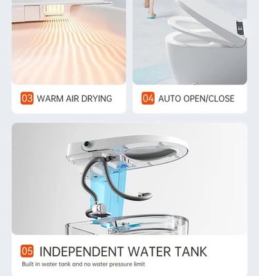 Independent water tank Smart Toilet 