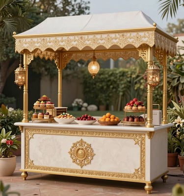 Close-up of an Indian wedding feast beautifully presented by a top catering vendor in Spain.