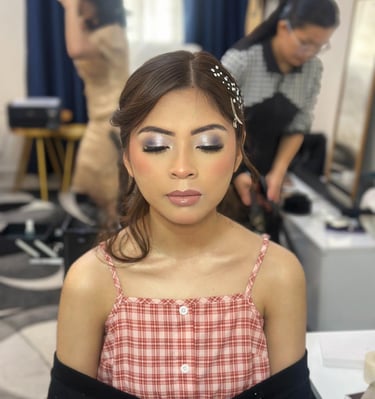 Close-up of bridal eye makeup and professional lash application Dubai