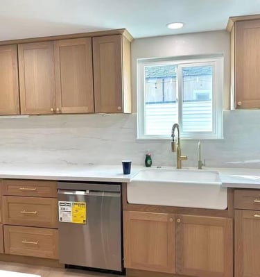 wood cabinets modern classic claim flood apron sink undermount gold hardware