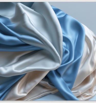 A serene outdoor scene featuring a pale pink handmade bag resting on a wooden bench surrounded by cherry blossoms.