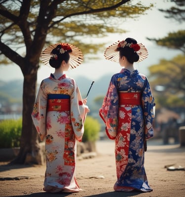 woman in pink kimono holding umbrella