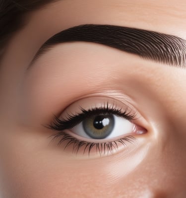 Before and after of a clientβs brow shaping session in Bradford.