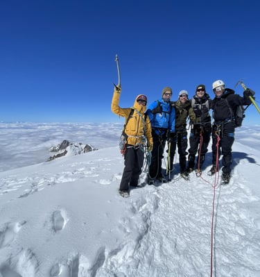 Mont Blanc, montaña de 4.810m, la más alta de los Alpes. Foto de cumbre