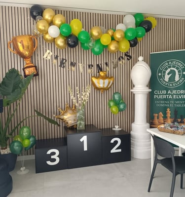 Podio y premios del Club Ajedrez Puerta Elvira  Resultados y trofeos del Club Ajedrez Puerta Elvira 